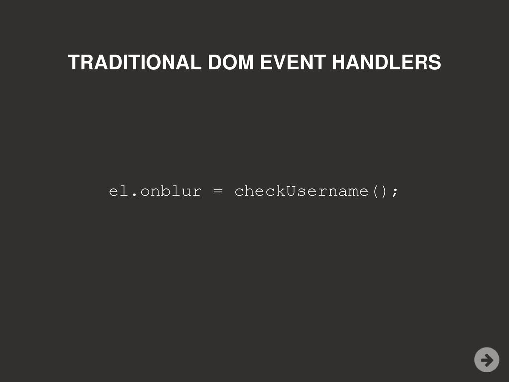 TRADITIONAL DOM EVENT HANDLERS