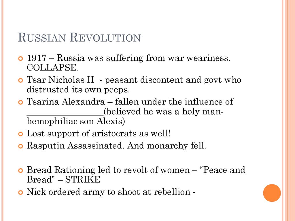 WWI and the Russian Rev ppt download