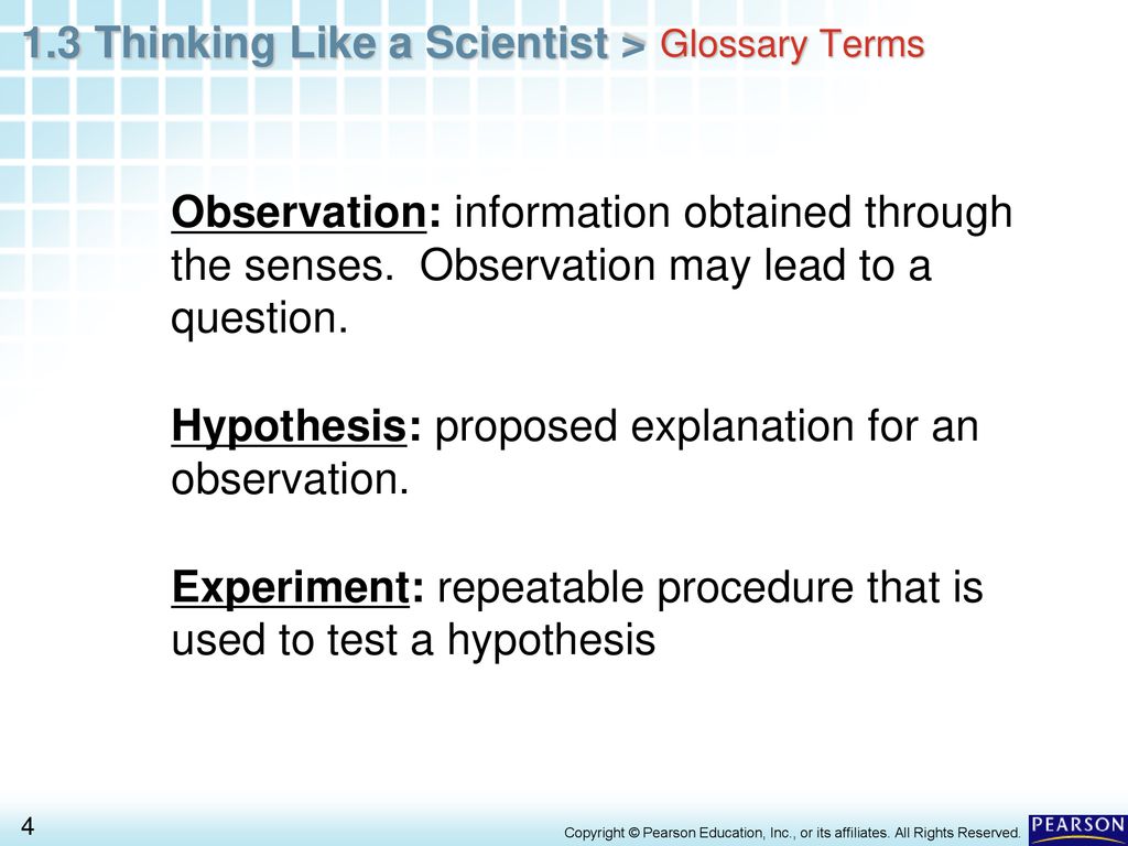 hypothesis explanation for observation