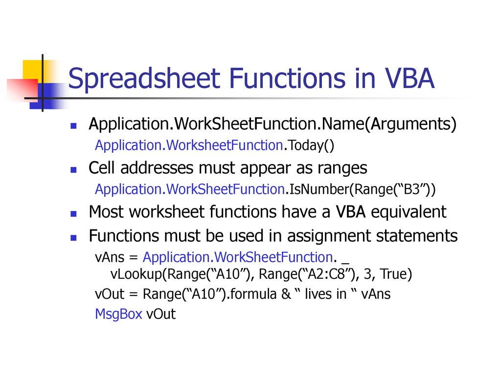 Vba programming for excel ppt download