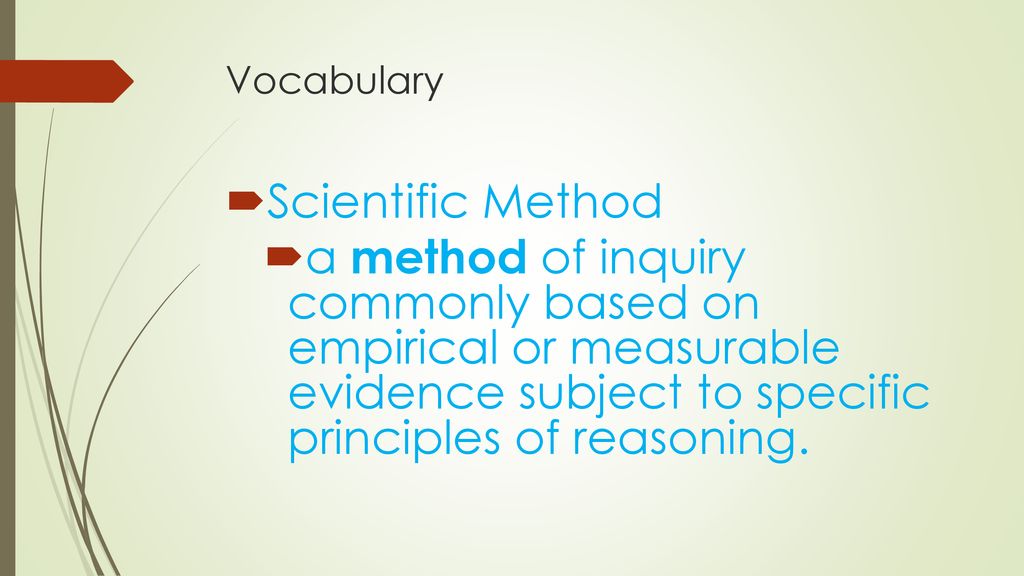 Vocabulary Scientific Method.