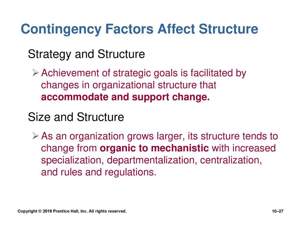 Contingency Factors Affect Structure