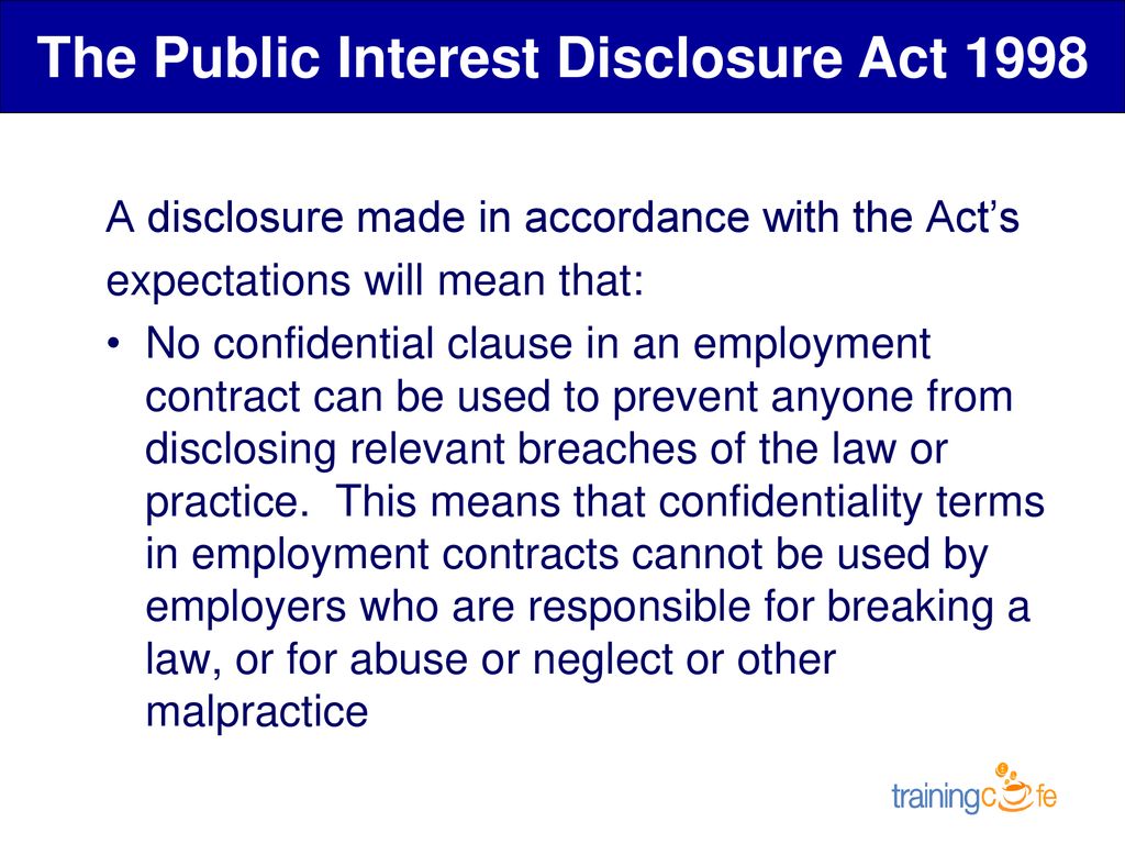 Welcome To Safeguarding Ppt Download   The Public Interest Disclosure Act 1998 