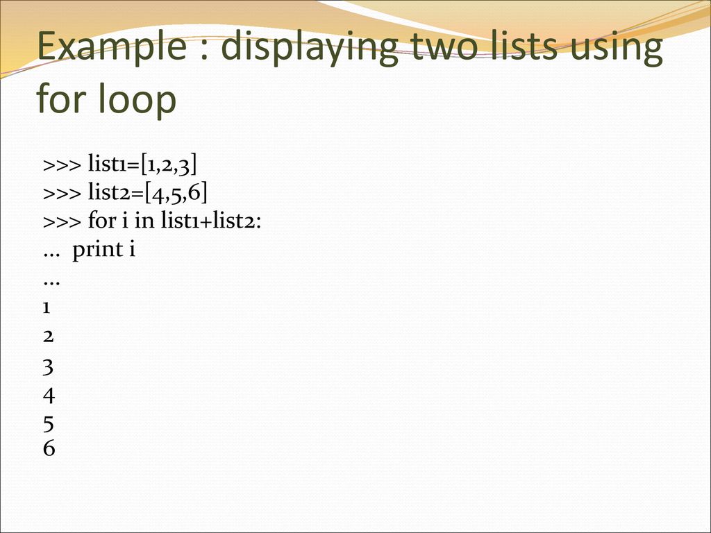For loop Using lists. - ppt download