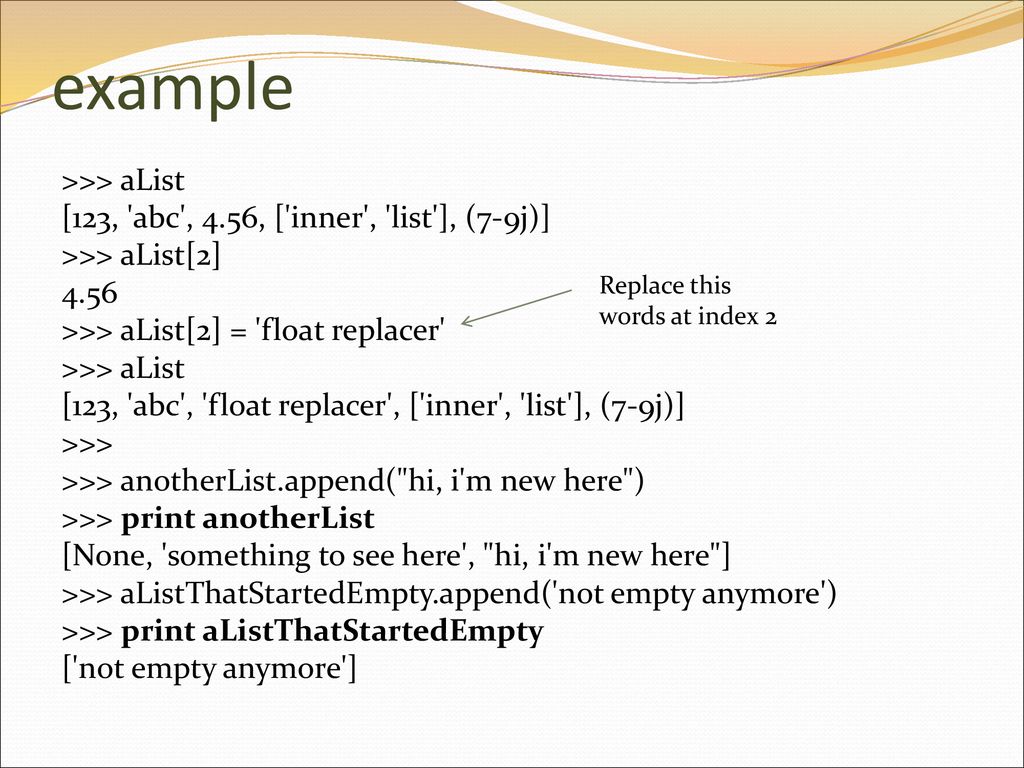 For loop Using lists. - ppt download