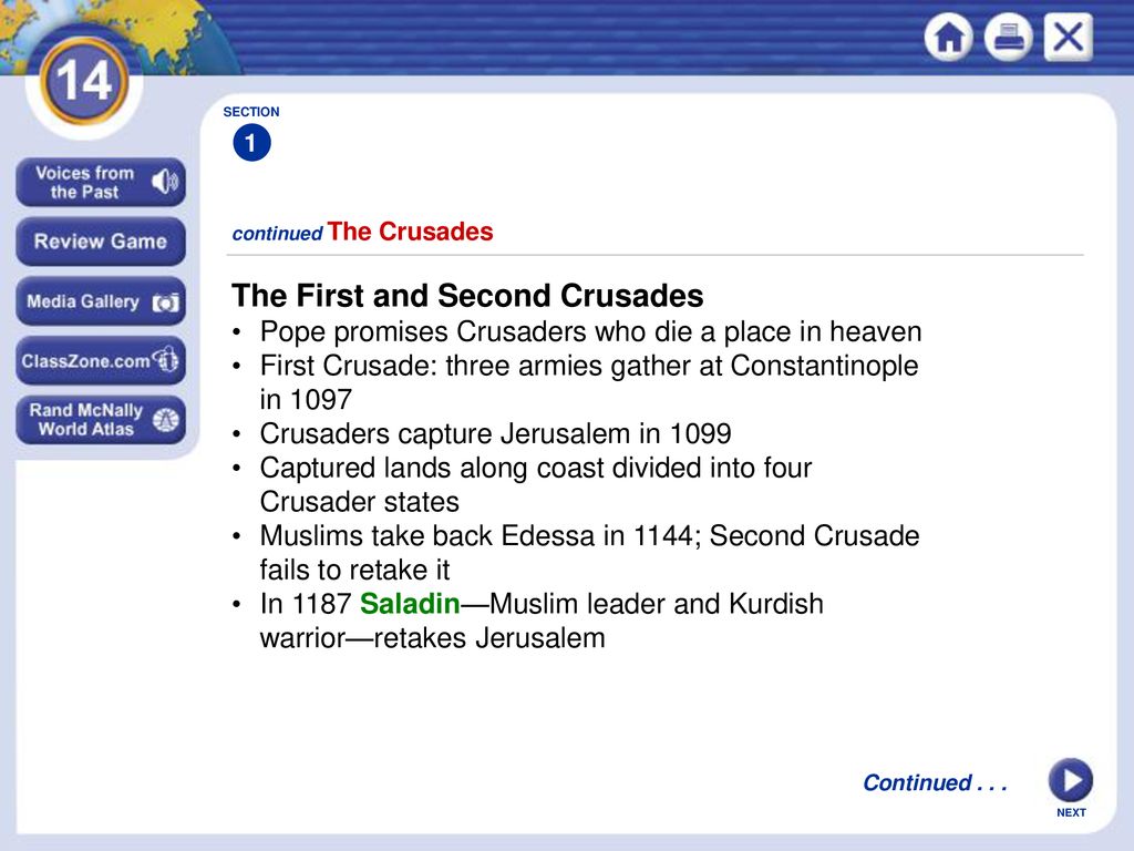 The First and Second Crusades