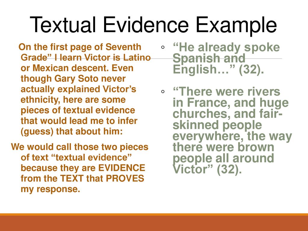 Standard i can cite several pieces of textual evidence to support the