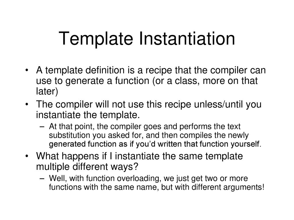 Template Instantiation