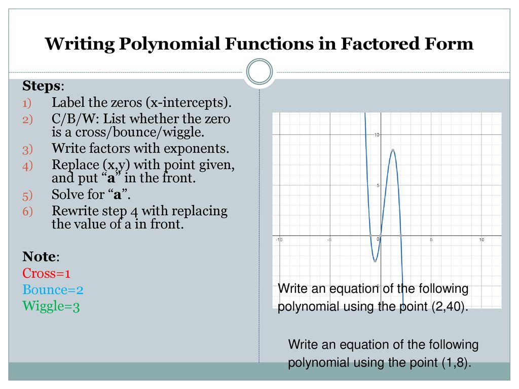 The student ill be able to identify zeros from graphs. - ppt download