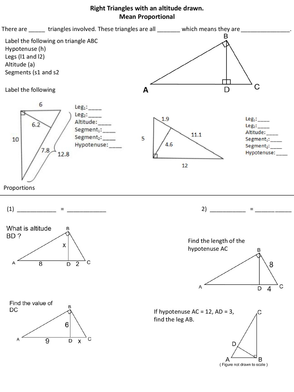 Right Triangles with an altitude drawn. - ppt download