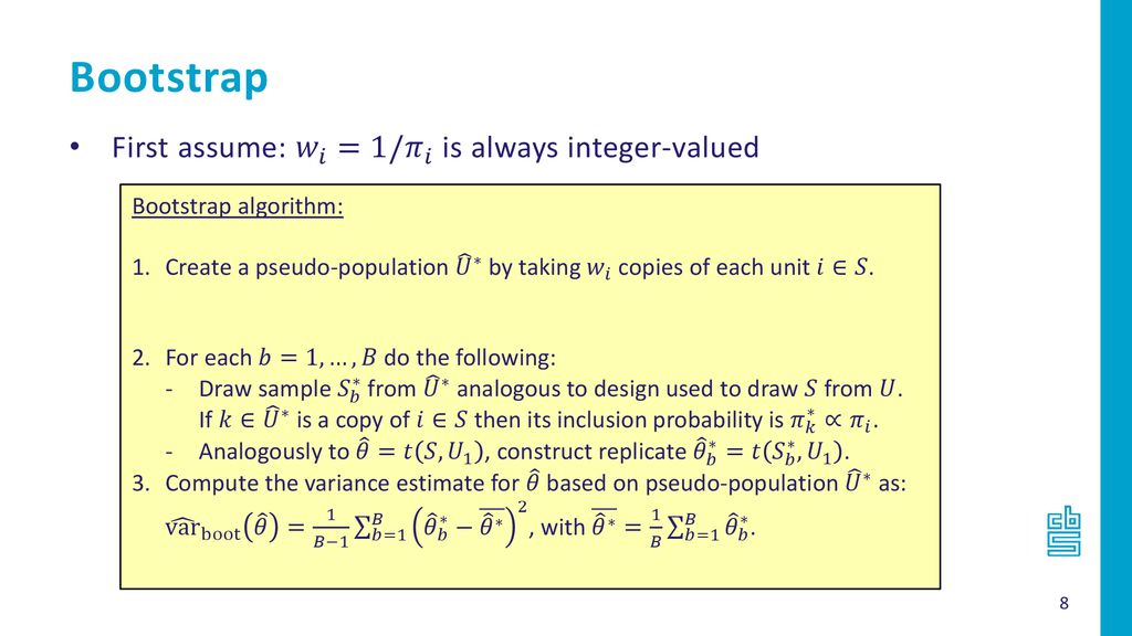 A Bootstrap Method For Estimators Based On Combined Administrative And Survey Data Sander Scholtus Statistics Netherlands Ntts Conference 13 March Ppt Download