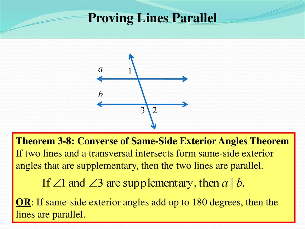 Proving Lines Parallel