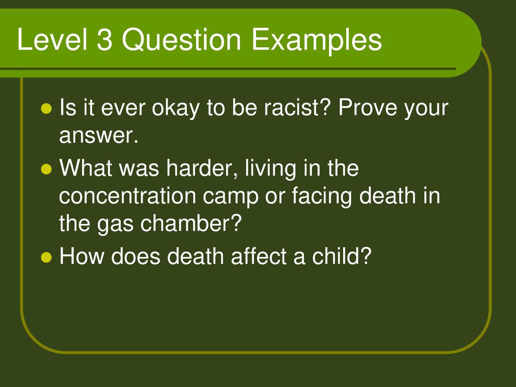 Level 3 Question Examples