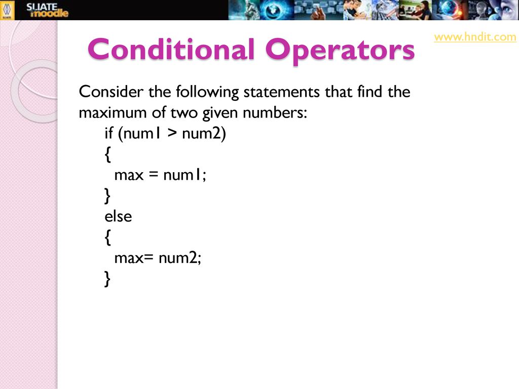 HNDIT11034 More Operators. - ppt download