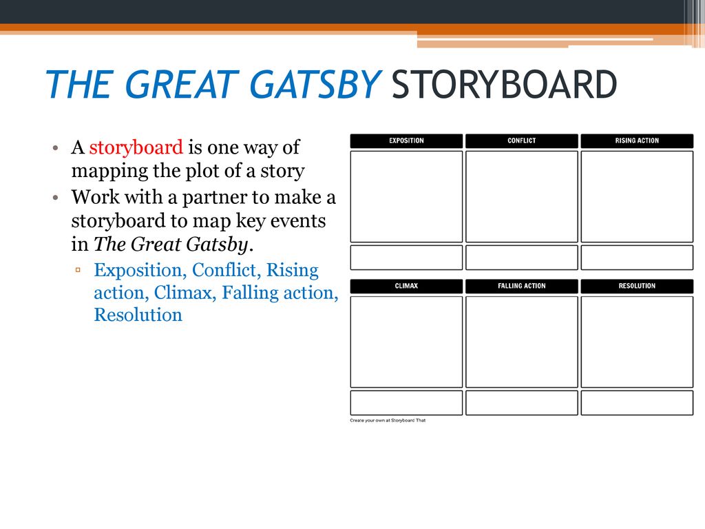 THE GREAT GATSBY STORYBOARD