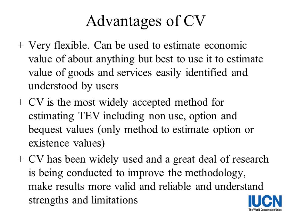 Advantages of CV