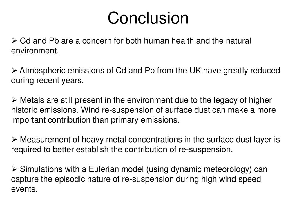 Dust and heavy metals reduction measures