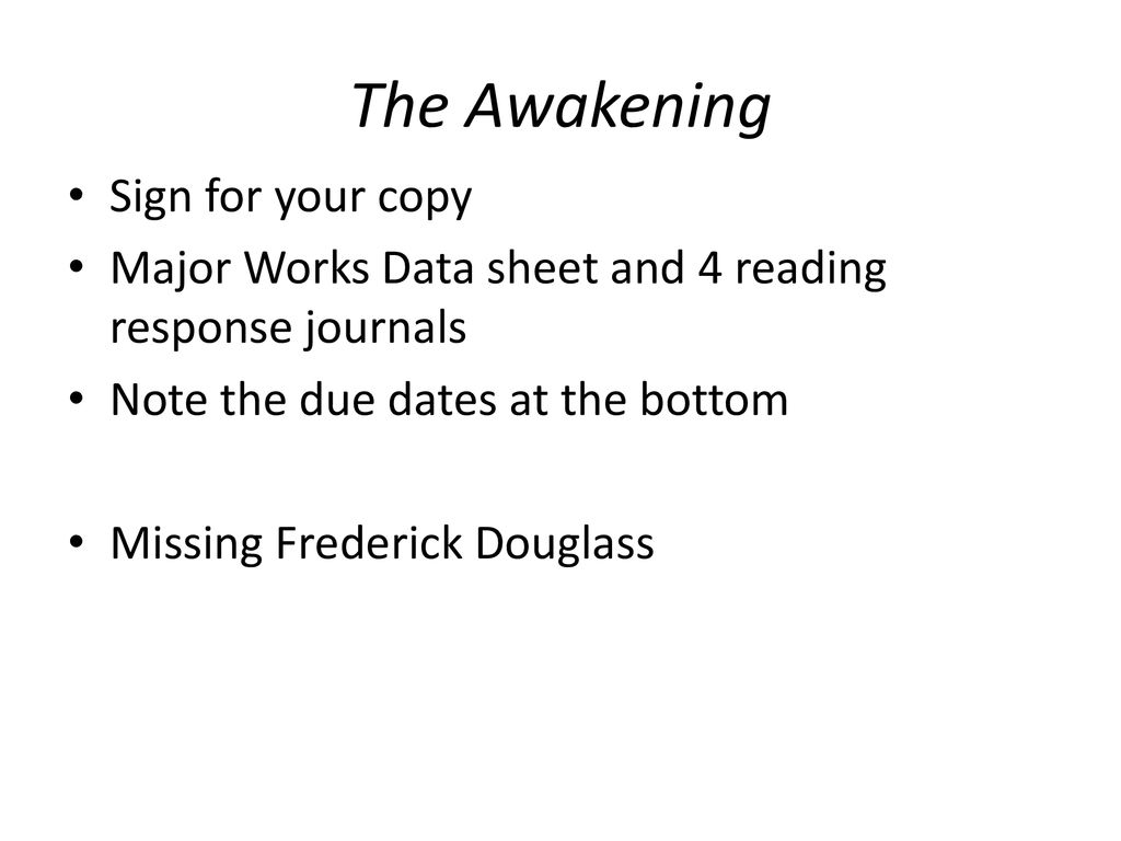 Download The Awakening Major Works Data Sheet Pictures