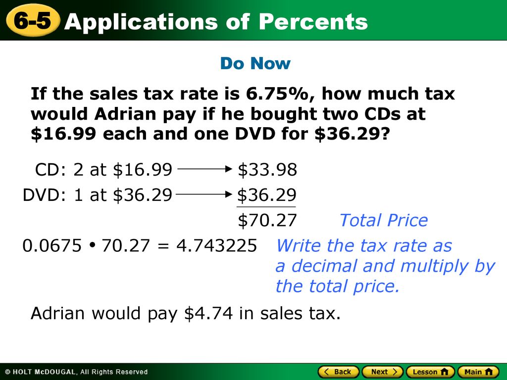 6 75 Sales Tax Chart