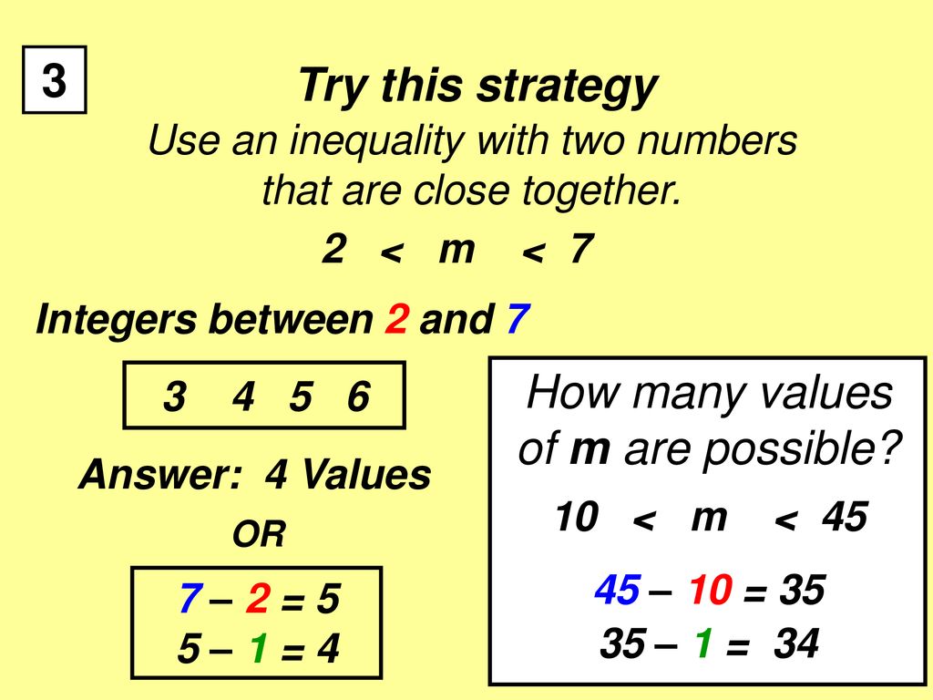 3 Try this strategy How many values of m are possible