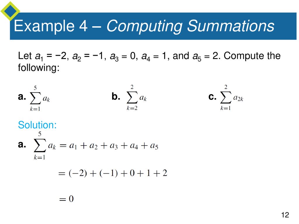 Example 4 – Computing Summations