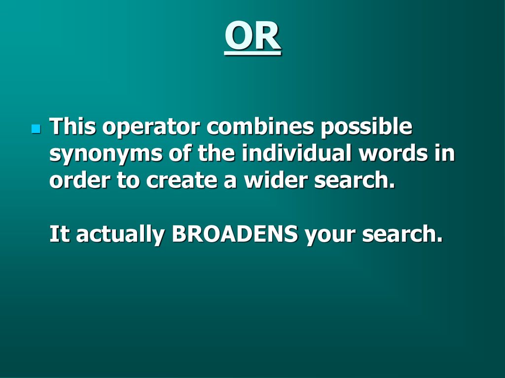 Boolean Searching on the ppt download