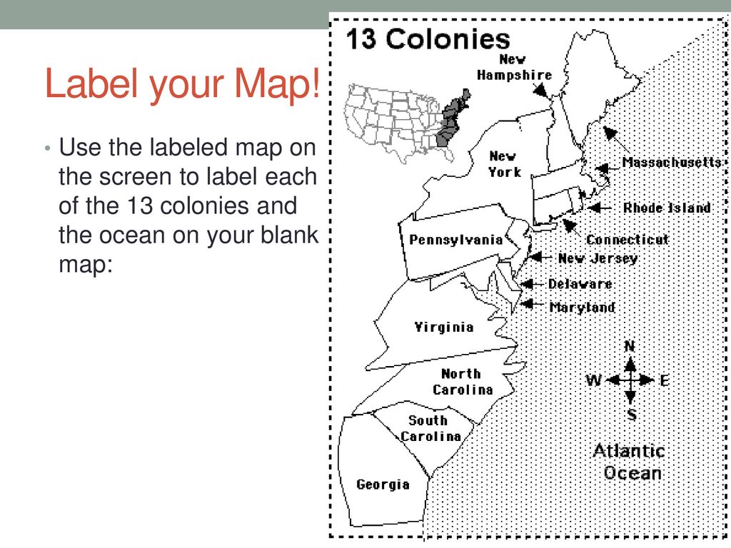 The 13 Colonies Labeled Geography: The 13 Colonies - Ppt Download