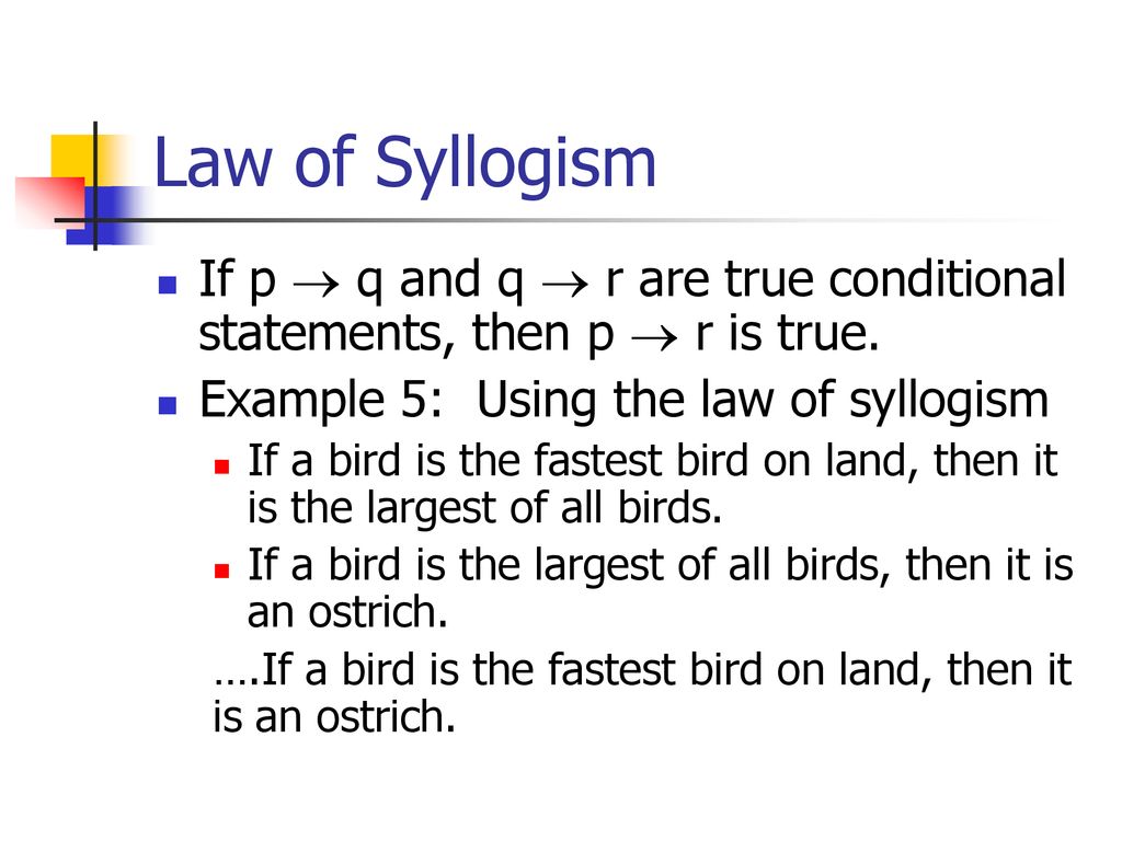 Law of Detachment Law of Syllogism - ppt download