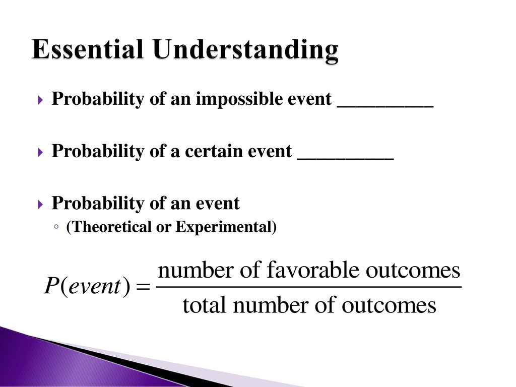 Section 11 2 probability objective find the probability of an event