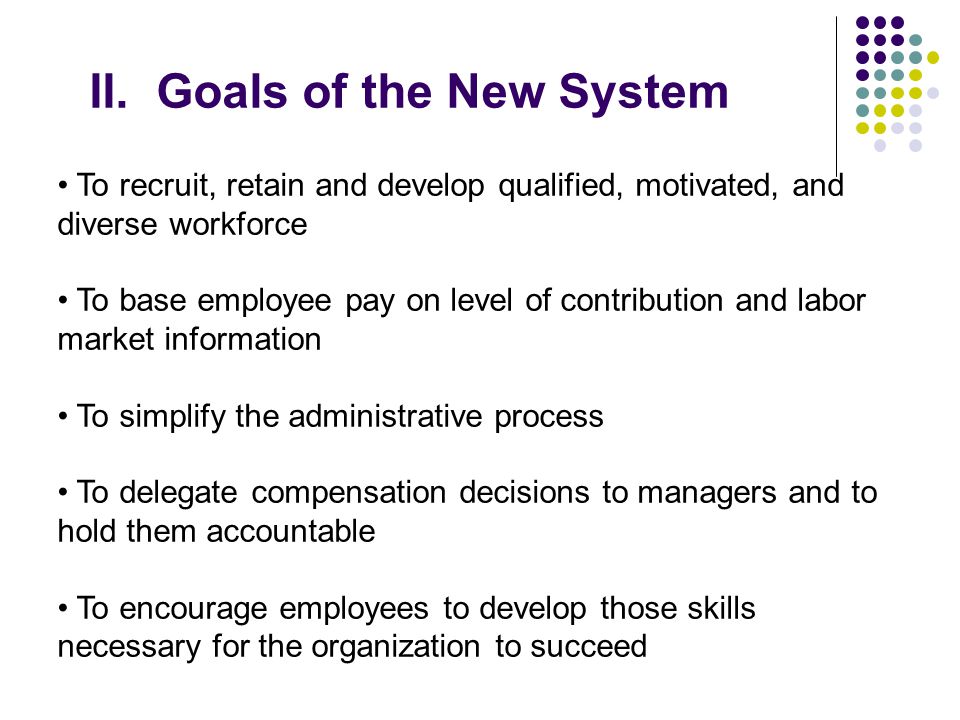 II. Goals of the New System