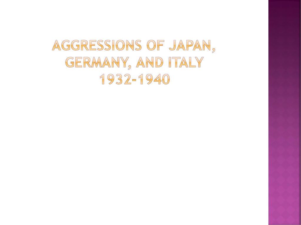 Aggressions of Japan, Germany, and Italy