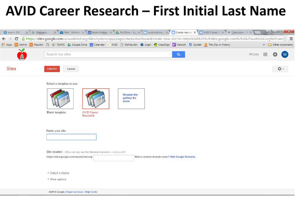 AVID Career Research – First Initial Last Name