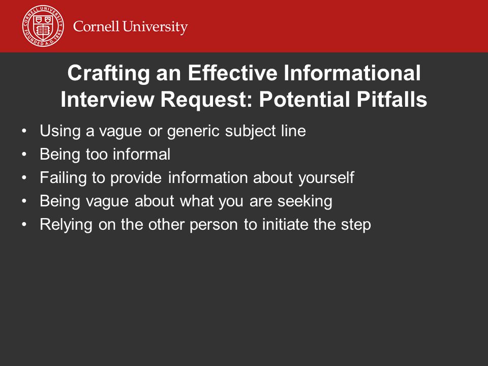 Crafting an Effective Informational Interview Request: Potential Pitfalls