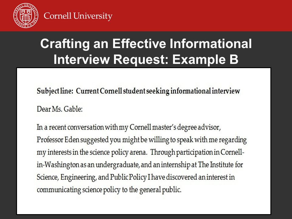 Crafting an Effective Informational Interview Request: Example B