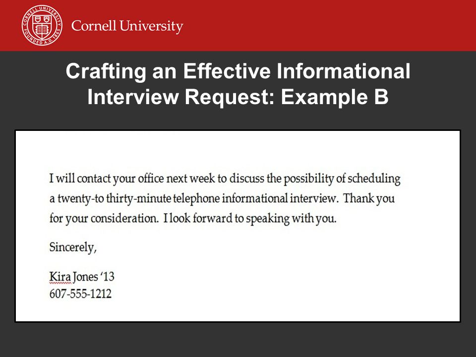 Crafting an Effective Informational Interview Request: Example B