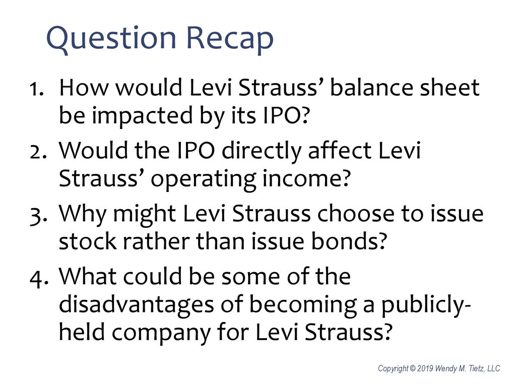 Levi Strauss & Co's initial public offering - ppt download