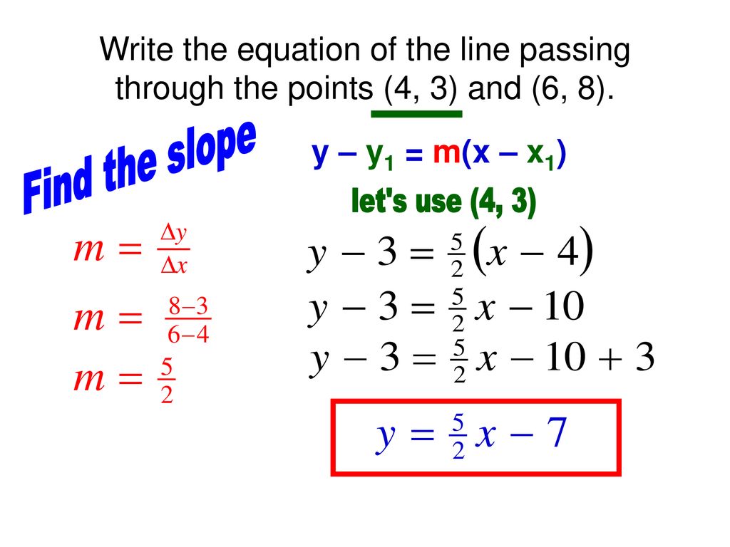 Writing Equations of Lines - ppt download