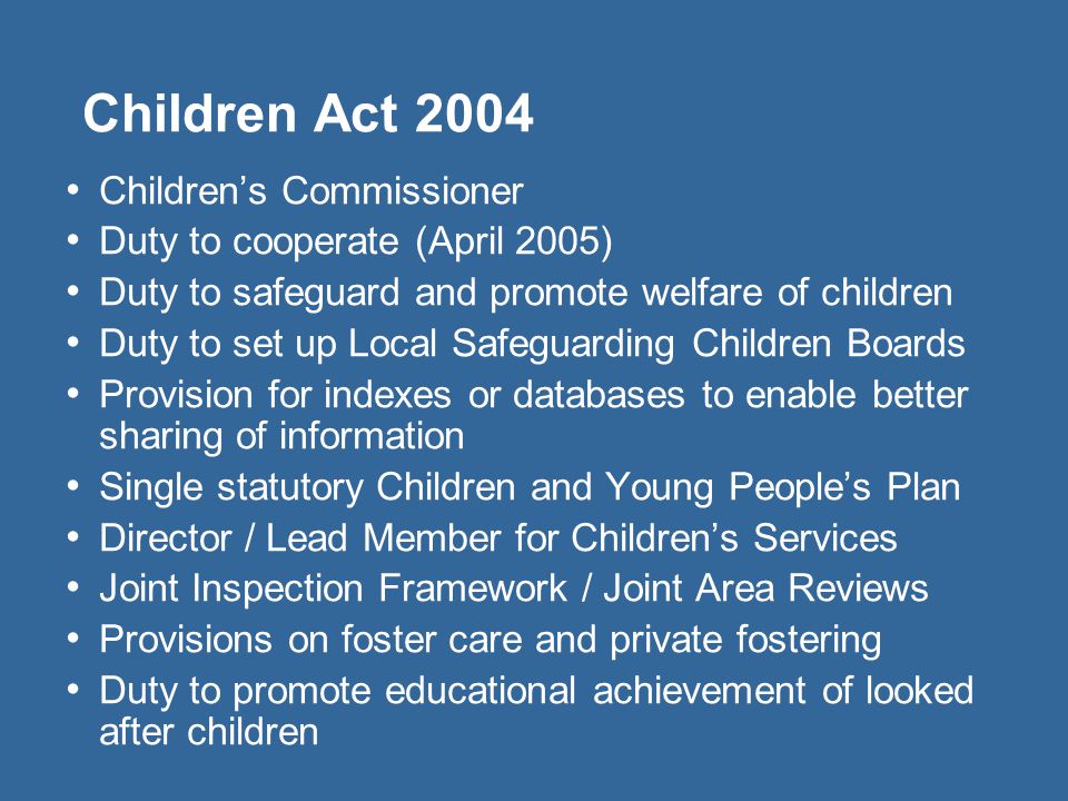 Children Act 2004 Children’s Commissioner