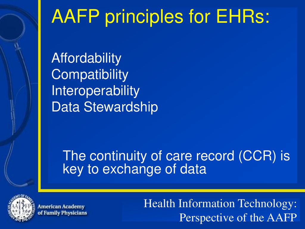 Health Information Technology: Perspective of the AAFP