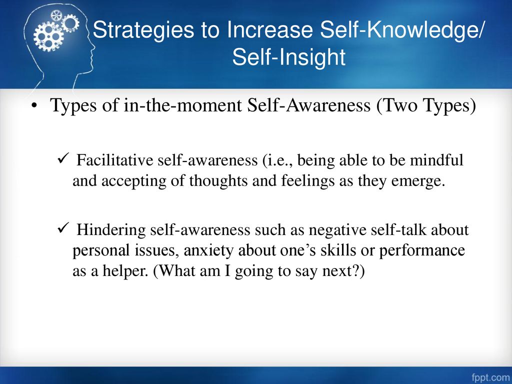 Strategies to Increase Self-Knowledge/ Self-Insight