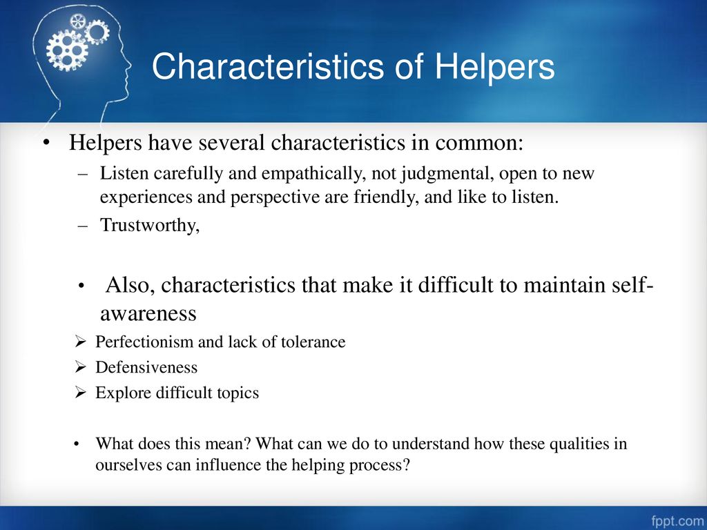Characteristics of Helpers