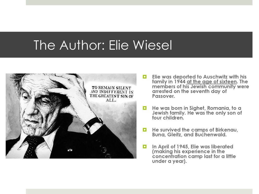 Реферат: Night By Elie Wiesel And A Man