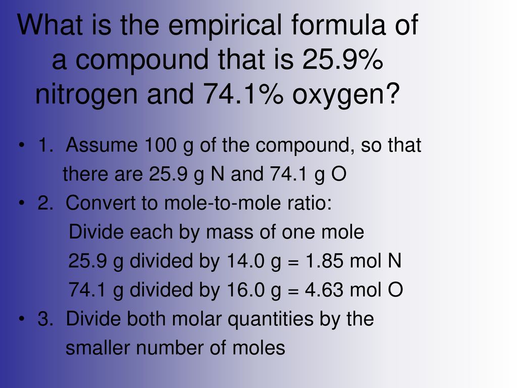 What is the empirical formula of a compound that is 25