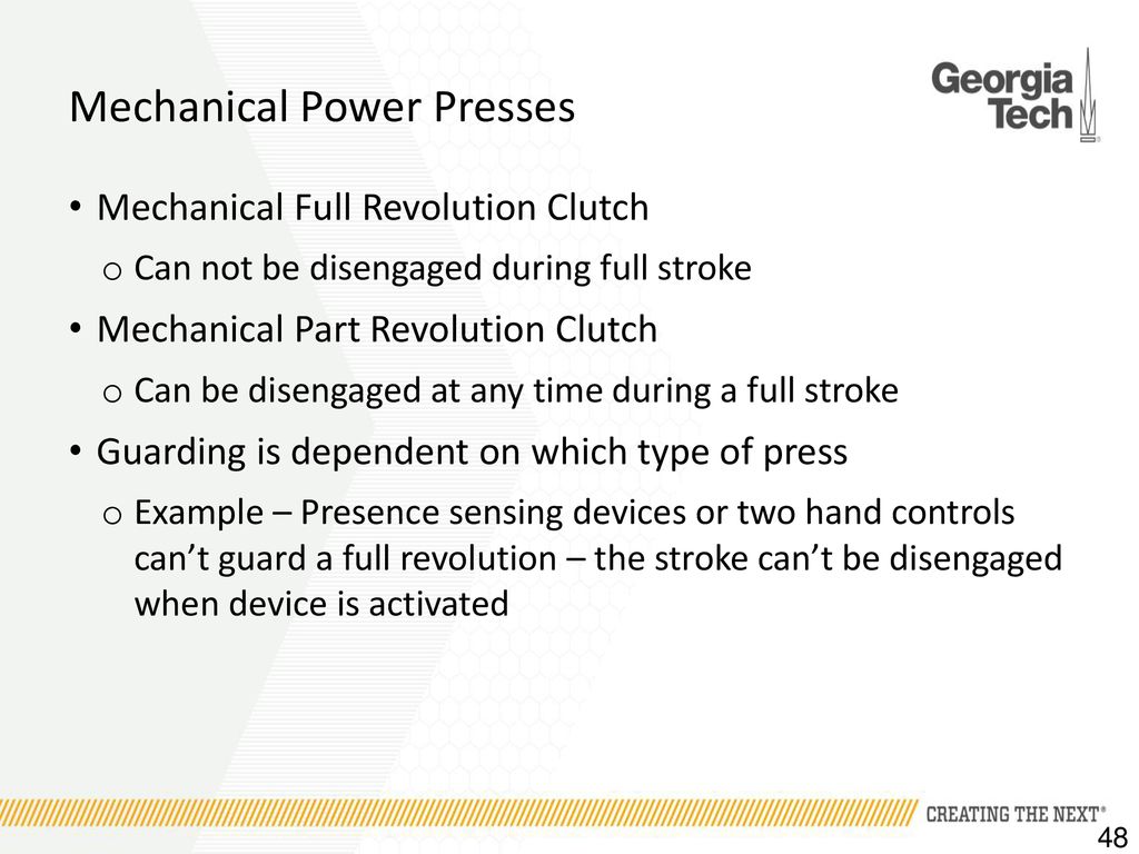 eTool : Machine Guarding - Presses - Mechanical Power Presses - Mechanical  Full Revolution