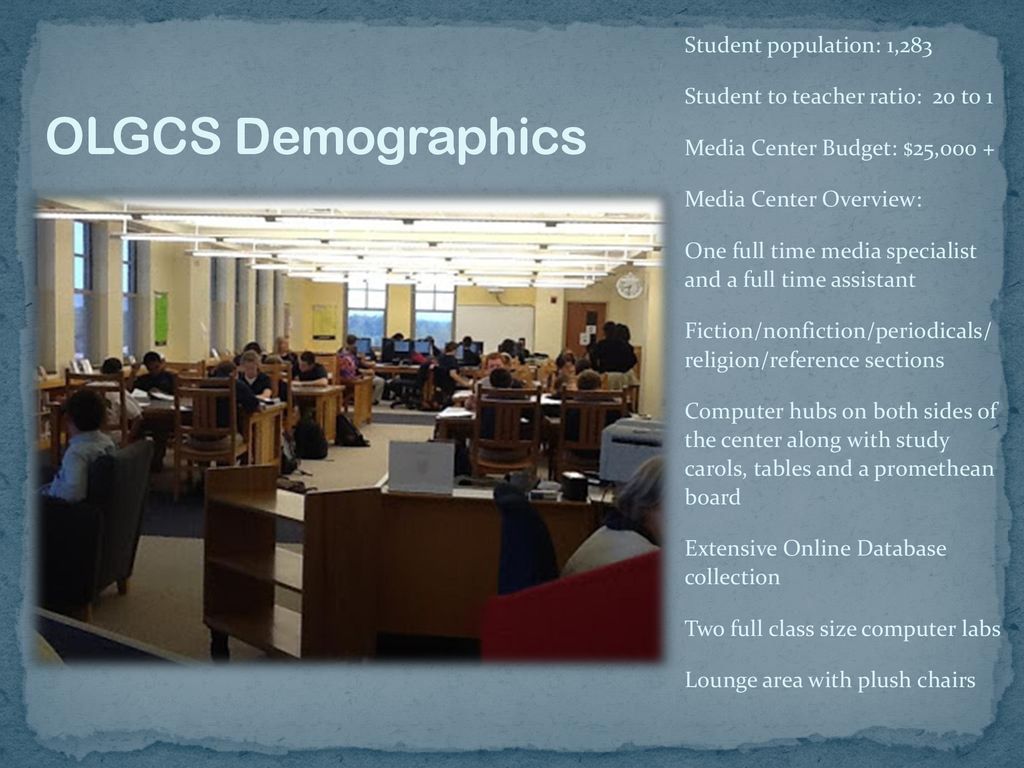 OLGCS Demographics Student population: 1,283