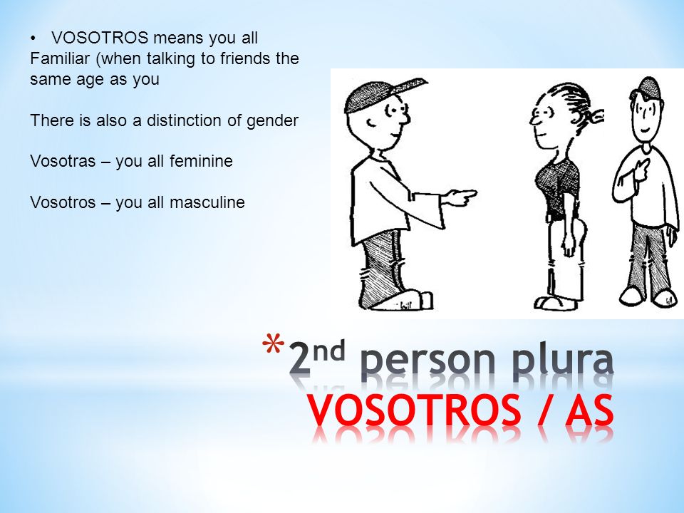 2nd person plura VOSOTROS / AS