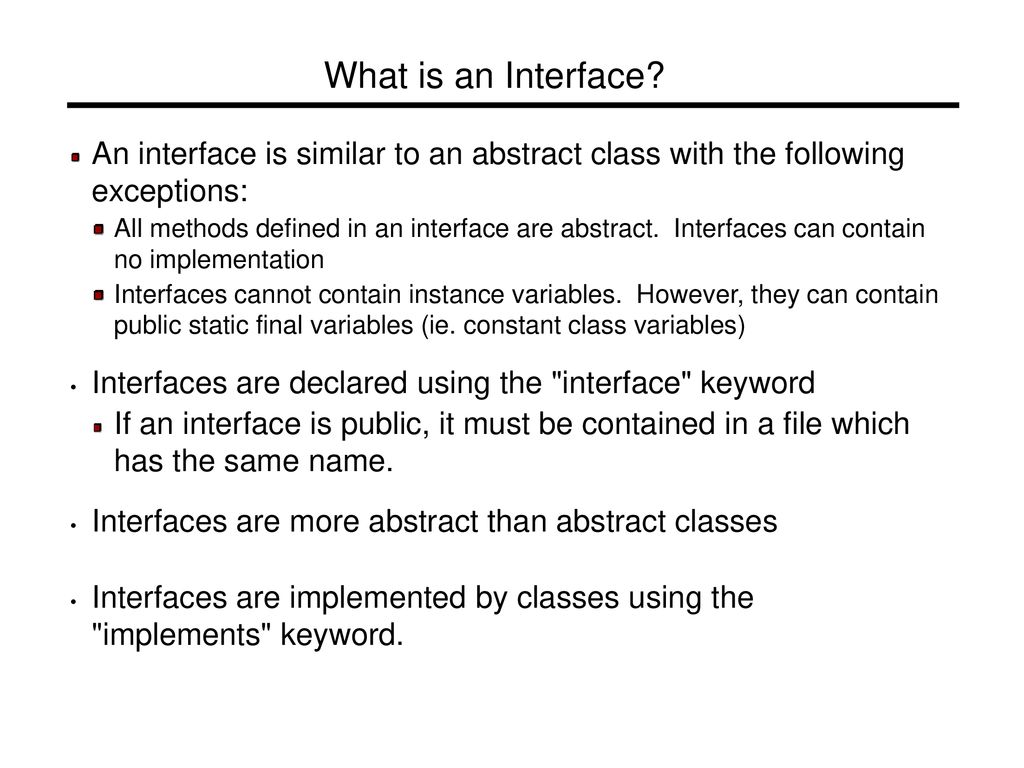 Abstract Classes And Interfaces Ppt Download