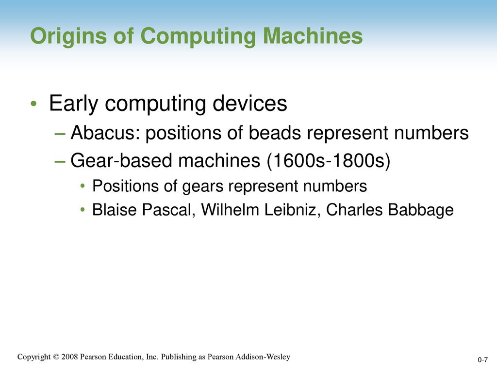 Origins of Computing Machines