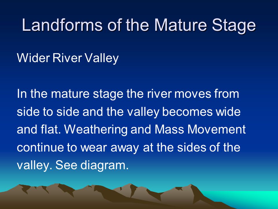 Landforms of the Mature Stage