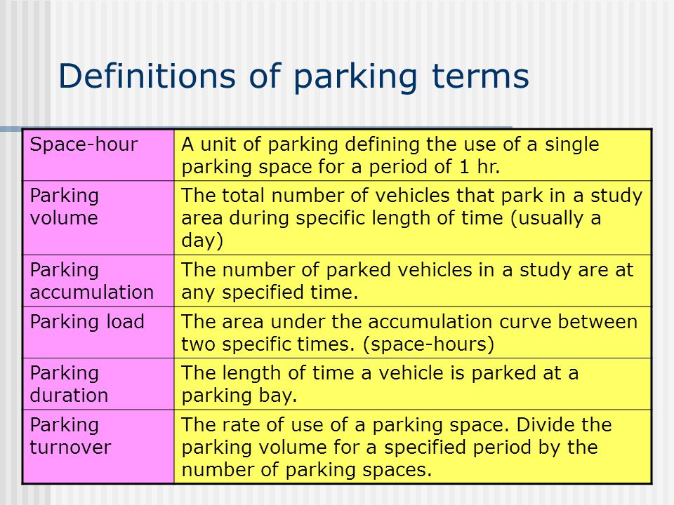 Lec 10, Ch.4, pp : Parking studies (objectives) - ppt video online download